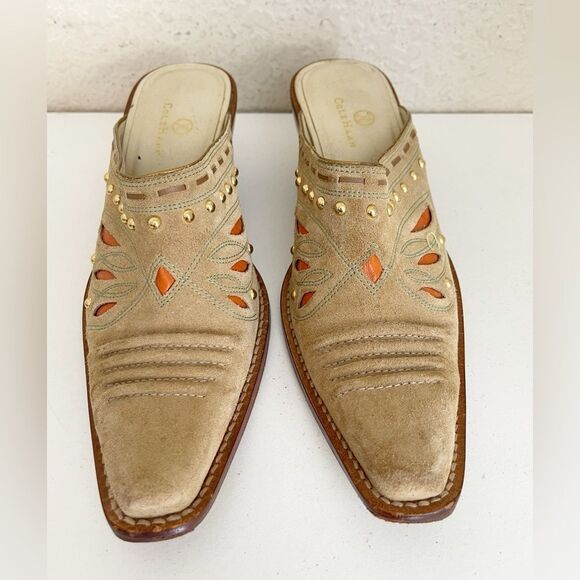 Vintage Cole Haan Morgan Studded Western Heeled Mule. 8.5 - Picture 4 of 9